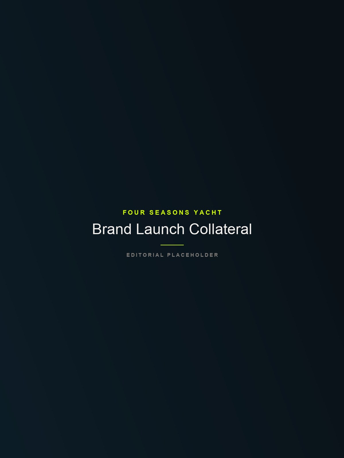 Four Seasons Yacht — Brand Launch Collateral
